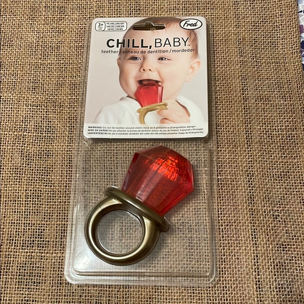 Fred Red and Gold Jewelry Ring Teether